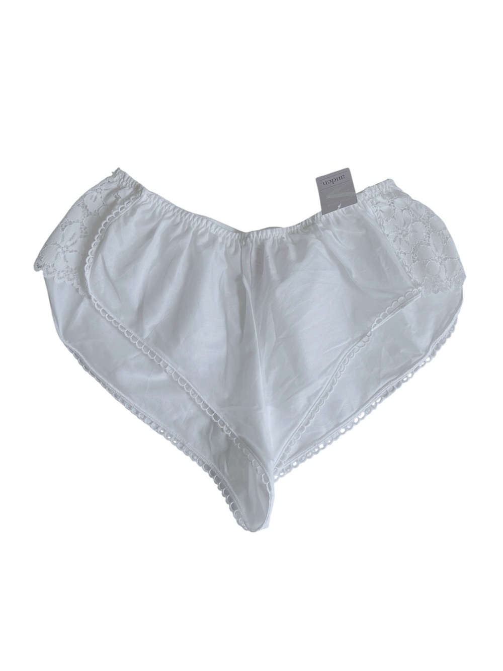 New Auden White Lace-Trim Cotton Shorts Pajama Bottoms in size Medium